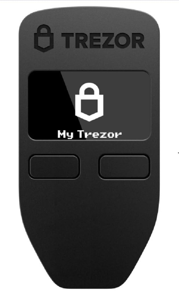 Trezor Model One - Le Portefeuille Matériel Original pour Crypto-Monnaies, Sécurité Bitcoin, Support de Plus de 1000 Cryptos, Interface Facile à Utiliser (Noire)