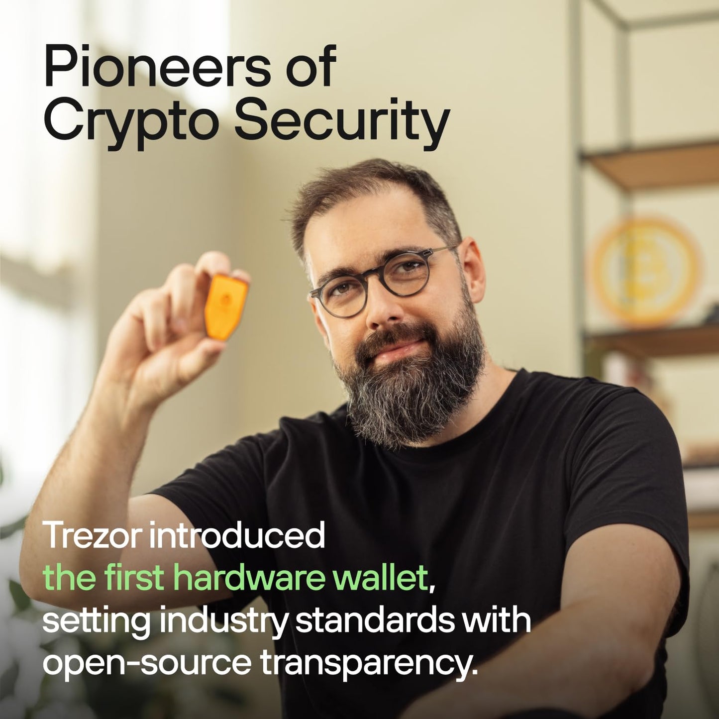 Trezor Safe 3 - Portefeuille Matériel Crypto Protégé par Phrase Secrète et Élément Sécurisé, Sécurité Bitcoin, Support de Plus de 1 000 Cryptos, Interface Facile à Utiliser (Cosmic Black)